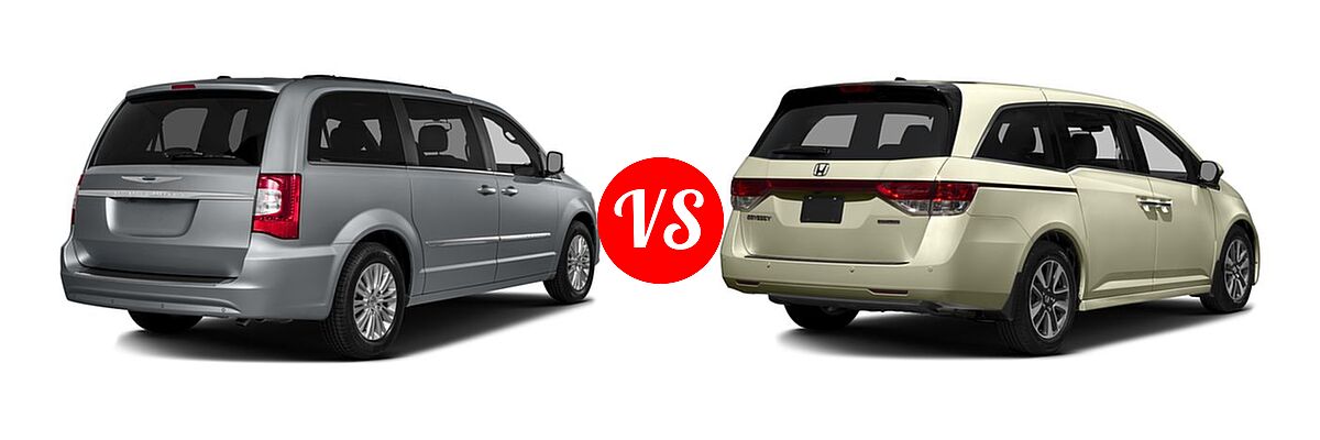 2016 Chrysler Town and Country Minivan Touring-L / Touring-L Anniversary Edition vs. 2016 Honda Odyssey Minivan Touring - Rear Right Comparison
