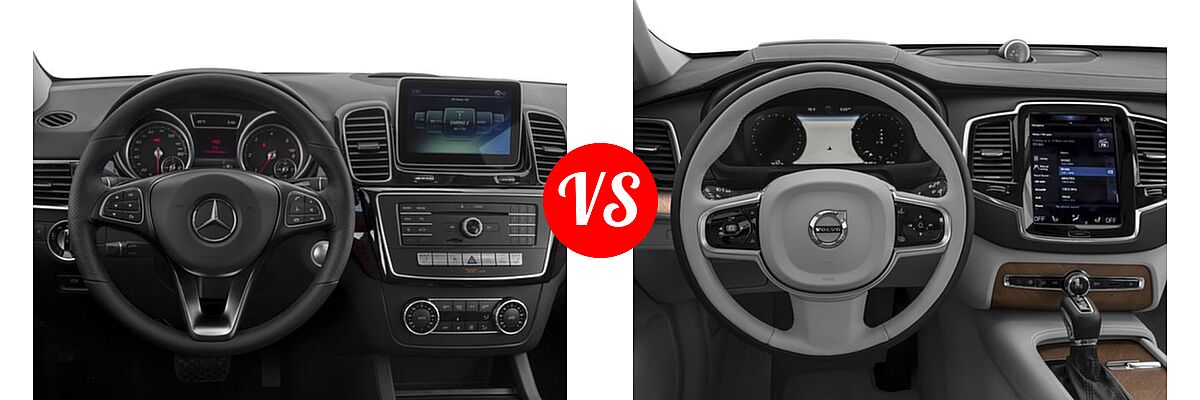 2016 Mercedes-Benz GLE-Class SUV Diesel GLE 300d vs. 2016 Volvo XC90 SUV T6 First Edition / T6 Inscription / T6 Momentum - Dashboard Comparison