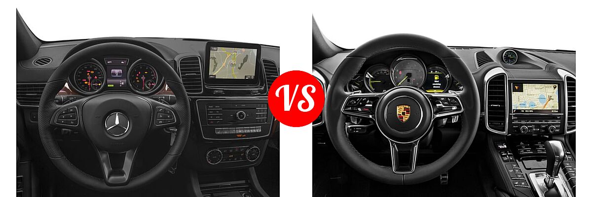 2016 Mercedes-Benz GLE-Class SUV Hybrid GLE 550e vs. 2016 Porsche Cayenne SUV Hybrid S E-Hybrid - Dashboard Comparison