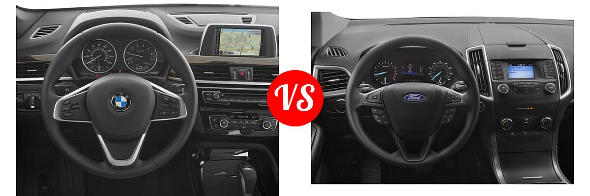 2016 BMW X1 SUV xDrive28i vs. 2019 Ford Edge SUV SE / SEL / ST / Titanium - Dashboard Comparison