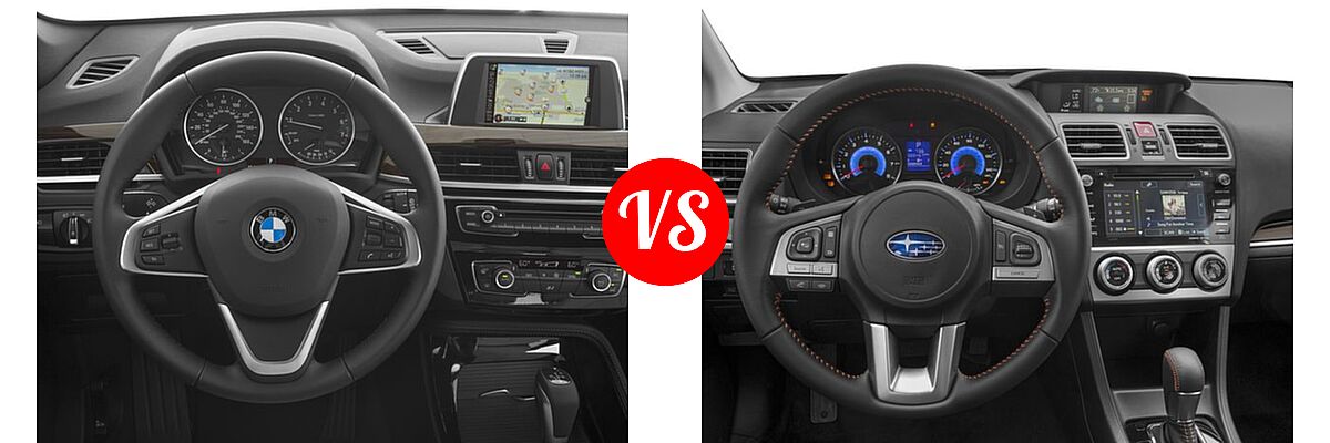 2016 BMW X1 SUV xDrive28i vs. 2016 Subaru Crosstrek SUV Hybrid Touring - Dashboard Comparison