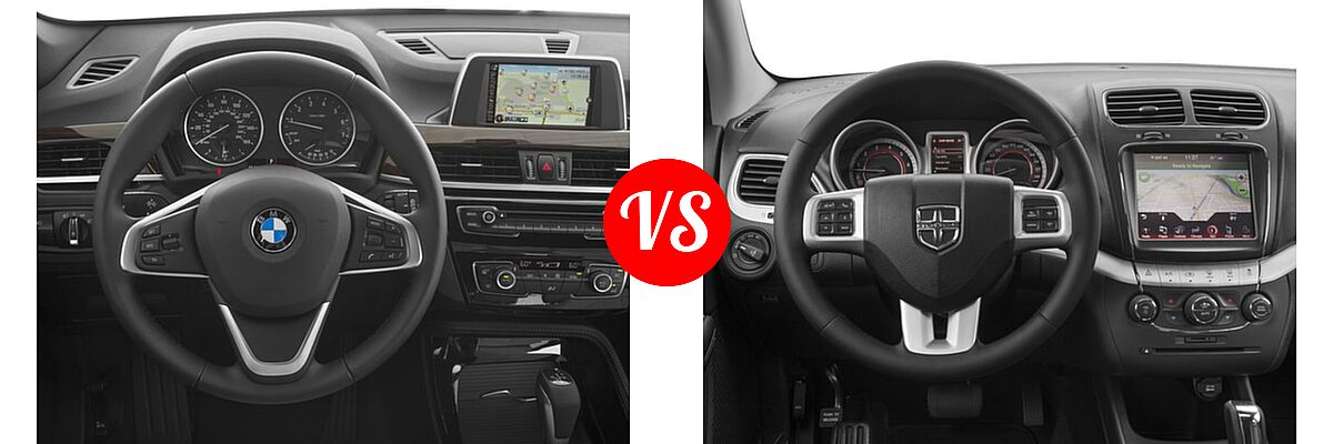 2016 BMW X1 SUV xDrive28i vs. 2016 Dodge Journey SUV R/T - Dashboard Comparison