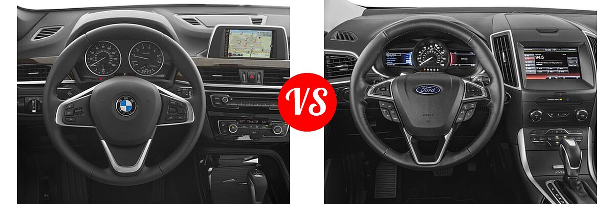 2016 BMW X1 SUV xDrive28i vs. 2016 Ford Edge SUV SE / SEL / Titanium - Dashboard Comparison