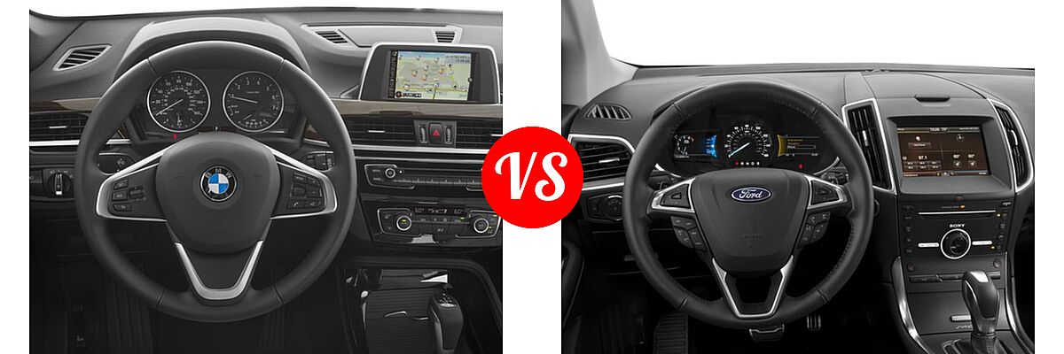 2016 BMW X1 SUV xDrive28i vs. 2016 Ford Edge SUV Sport - Dashboard Comparison