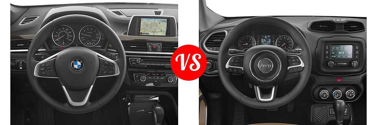 2016 BMW X1 SUV xDrive28i vs. 2016 Jeep Renegade SUV Sport - Dashboard Comparison