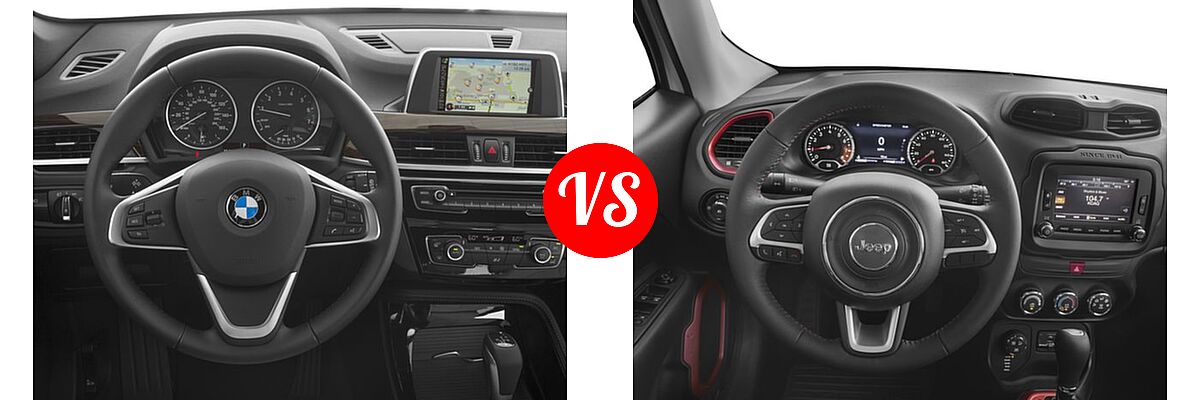 2016 BMW X1 SUV xDrive28i vs. 2016 Jeep Renegade SUV Trailhawk - Dashboard Comparison