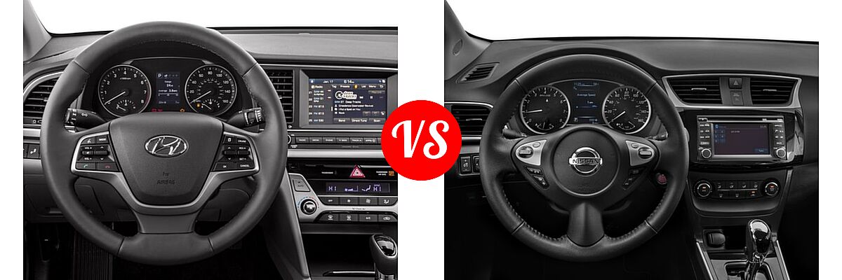 2017 Hyundai Elantra Sedan Limited vs. 2017 Nissan Sentra Sedan SR - Dashboard Comparison