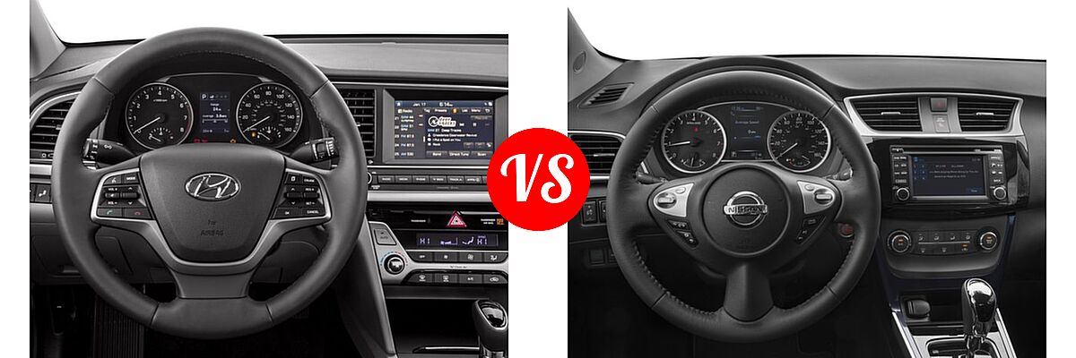 2017 Hyundai Elantra Sedan Limited vs. 2017 Nissan Sentra Sedan SR Turbo - Dashboard Comparison
