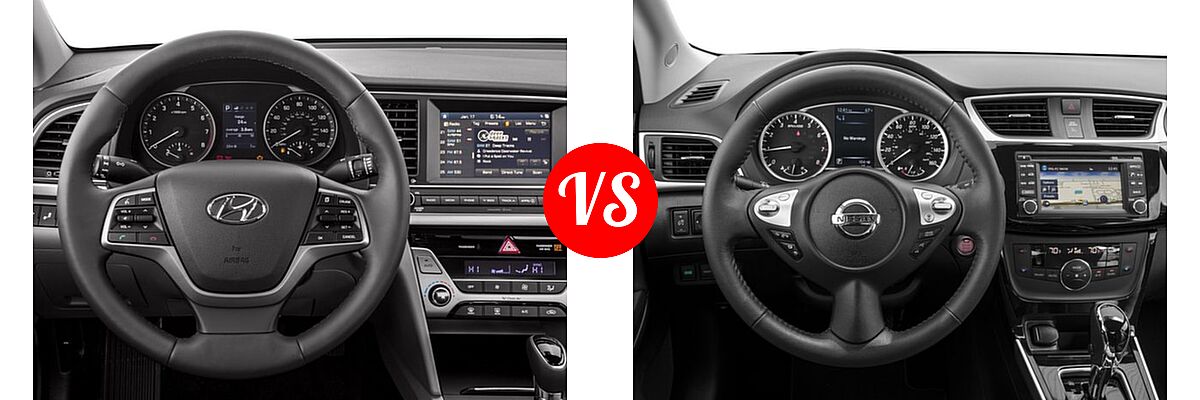 2017 Hyundai Elantra Sedan Limited vs. 2017 Nissan Sentra Sedan SL - Dashboard Comparison