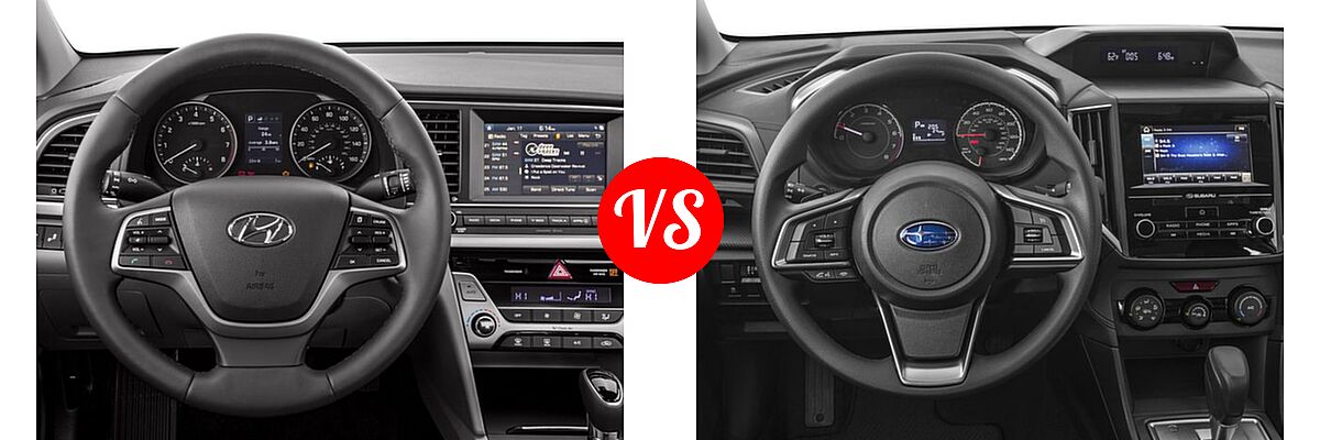 2017 Hyundai Elantra Sedan Limited vs. 2017 Subaru Impreza Sedan 2.0i 5-door CVT / Premium - Dashboard Comparison