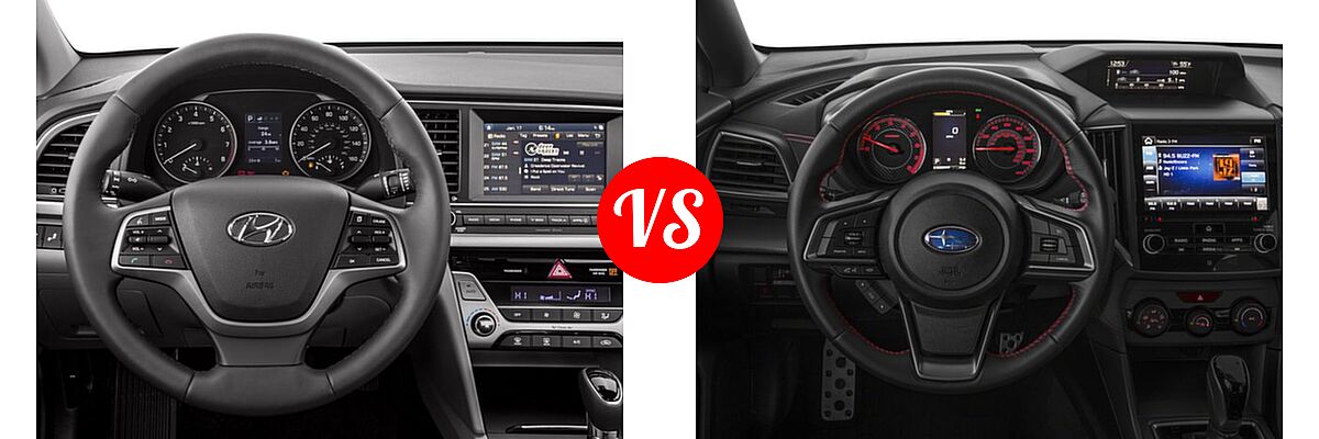 2017 Hyundai Elantra Sedan Limited vs. 2017 Subaru Impreza Sedan Sport - Dashboard Comparison