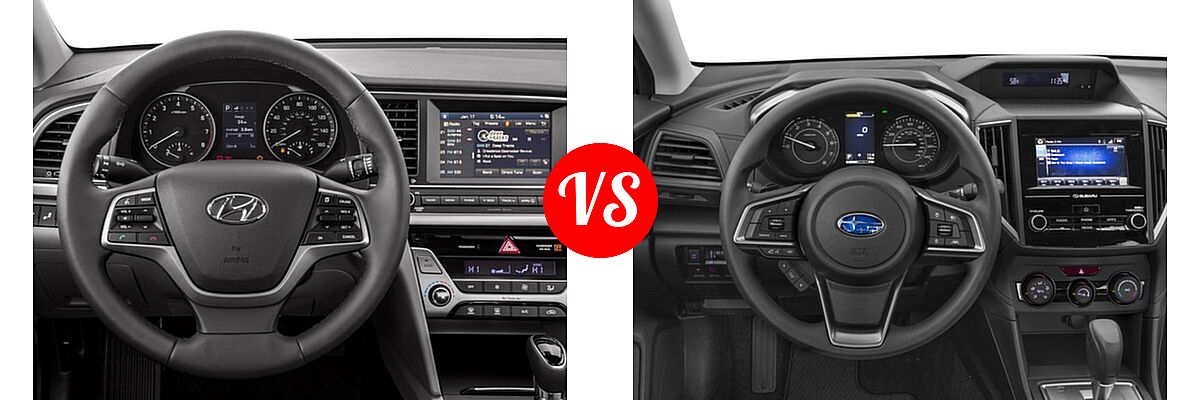 2017 Hyundai Elantra Sedan Limited vs. 2017 Subaru Impreza Sedan Premium - Dashboard Comparison