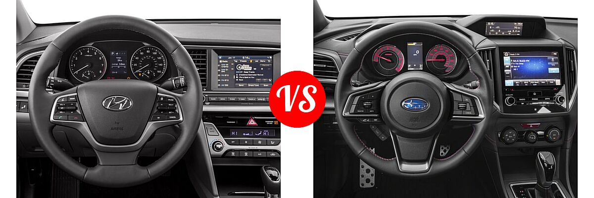 2017 Hyundai Elantra Sedan Limited vs. 2017 Subaru Impreza Sedan Sport - Dashboard Comparison