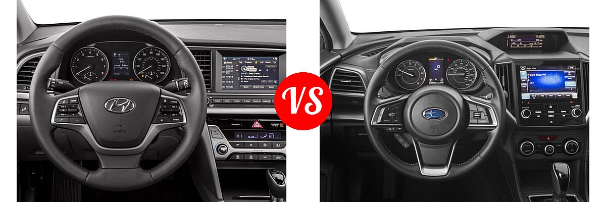 2017 Hyundai Elantra Sedan Limited vs. 2017 Subaru Impreza Sedan Limited - Dashboard Comparison