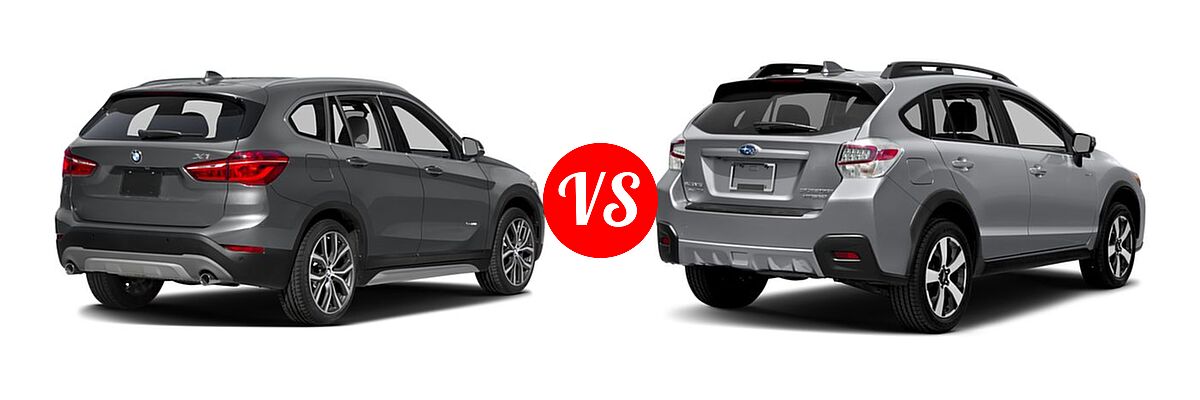 2016 BMW X1 SUV xDrive28i vs. 2016 Subaru Crosstrek SUV Hybrid Touring - Rear Right Comparison