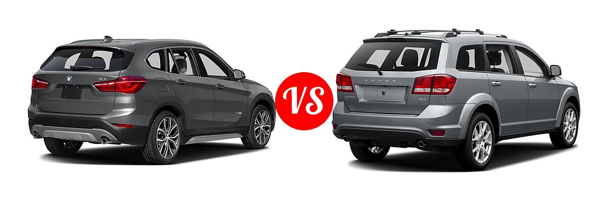 2016 BMW X1 SUV xDrive28i vs. 2016 Dodge Journey SUV R/T - Rear Right Comparison