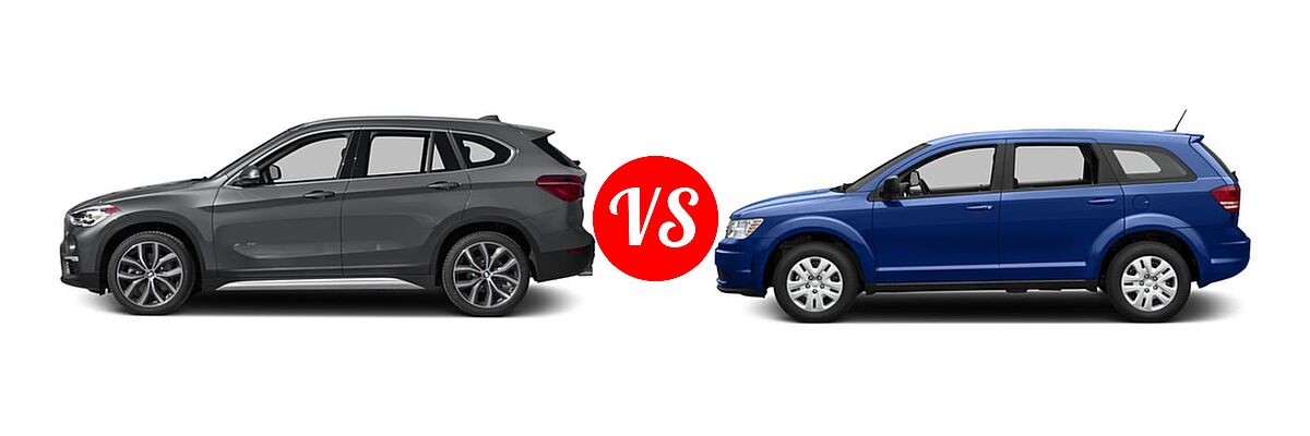 2016 BMW X1 SUV xDrive28i vs. 2016 Dodge Journey SUV SE - Side Comparison