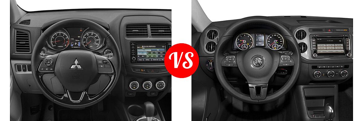2017 Mitsubishi Outlander Sport SUV ES 2.0 / LE 2.0 / SE 2.4 vs. 2017 Volkswagen Tiguan Limited SUV 2.0T 4MOTION / 2.0T FWD - Dashboard Comparison