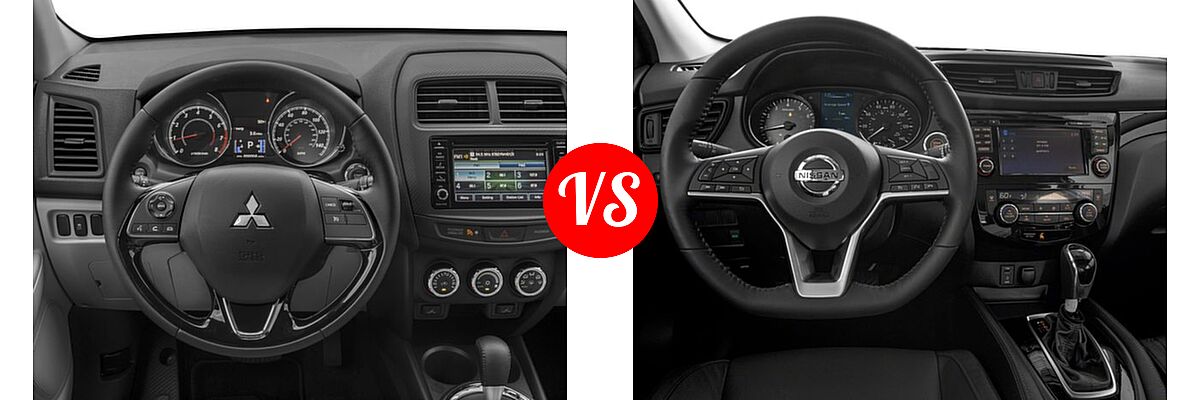 2017 Mitsubishi Outlander Sport SUV ES 2.0 / LE 2.0 / SE 2.4 vs. 2017 Nissan Rogue Sport SUV SL - Dashboard Comparison