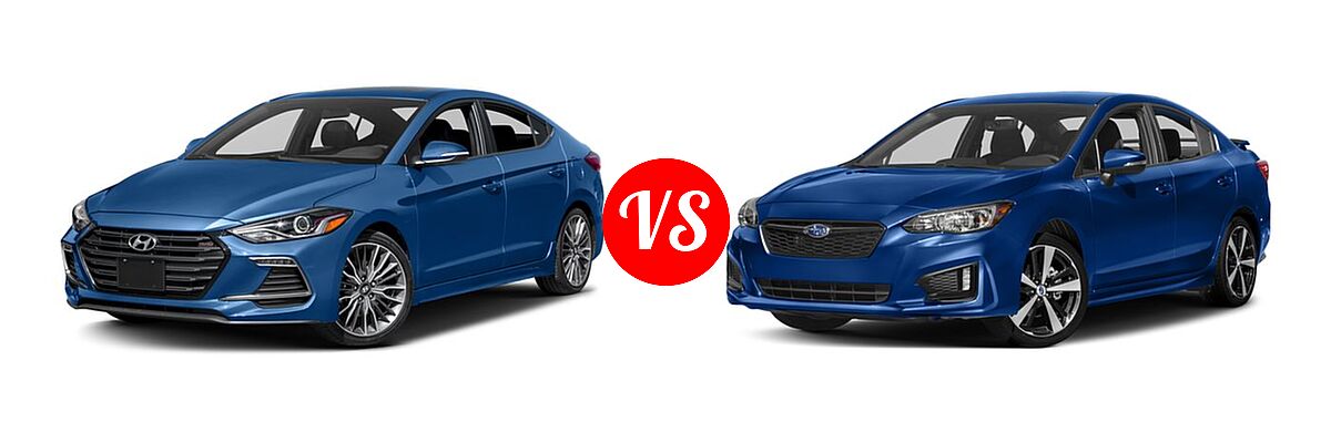 2017 Hyundai Elantra Sedan Sport vs. 2017 Subaru Impreza Sedan Sport - Front Left Comparison