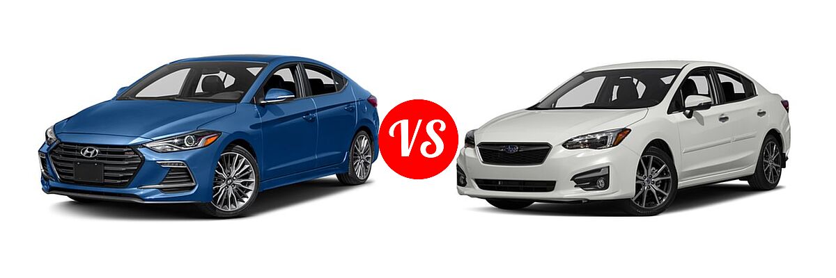2017 Hyundai Elantra Sedan Sport vs. 2017 Subaru Impreza Sedan Limited - Front Left Comparison