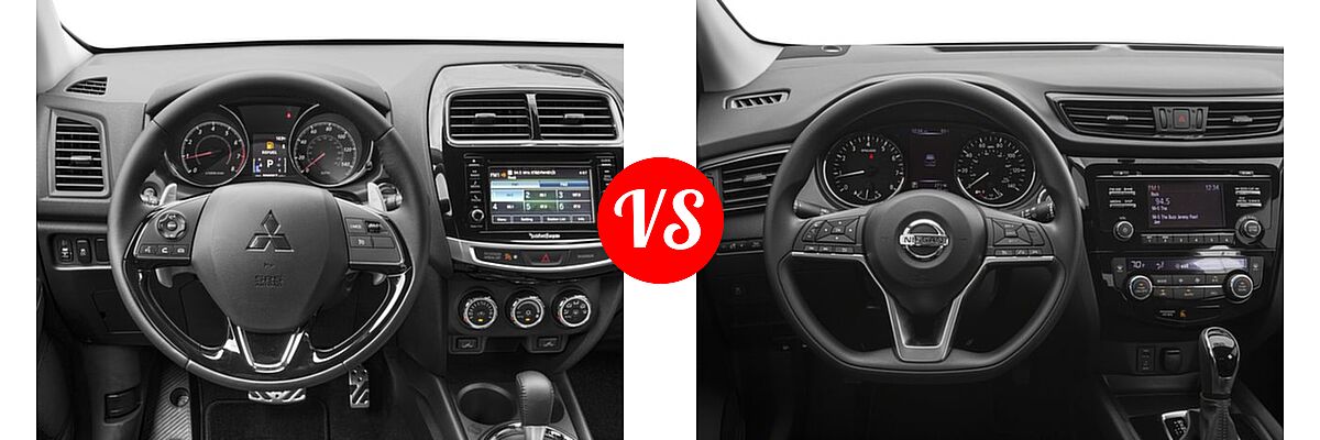 2017 Mitsubishi Outlander Sport SUV GT 2.4 vs. 2017 Nissan Rogue Sport SUV S / SV - Dashboard Comparison