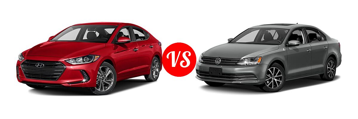 2017 Hyundai Elantra Sedan Limited vs. 2017 Volkswagen Jetta Sedan 1.4T S / 1.4T SE / 1.8T SEL / 1.8T SEL Premium / 1.8T Sport - Front Left Comparison