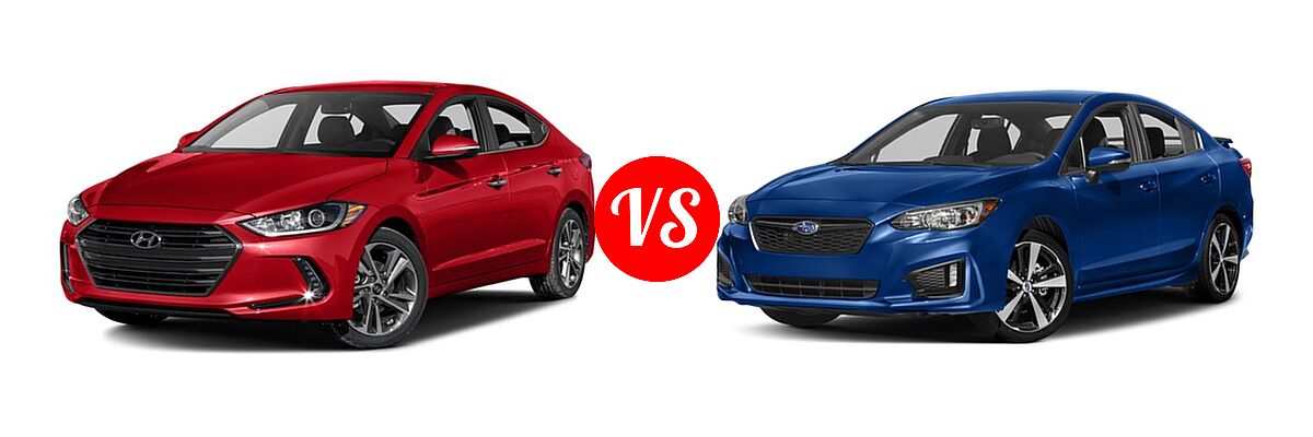 2017 Hyundai Elantra Sedan Limited vs. 2017 Subaru Impreza Sedan Sport - Front Left Comparison