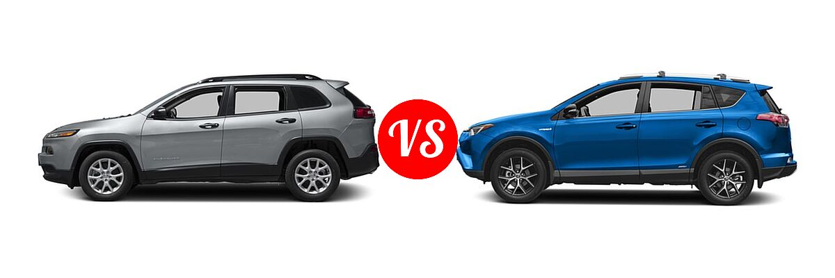 2017 Jeep Cherokee SUV Sport vs. 2017 Toyota RAV4 Hybrid SUV SE - Side Comparison