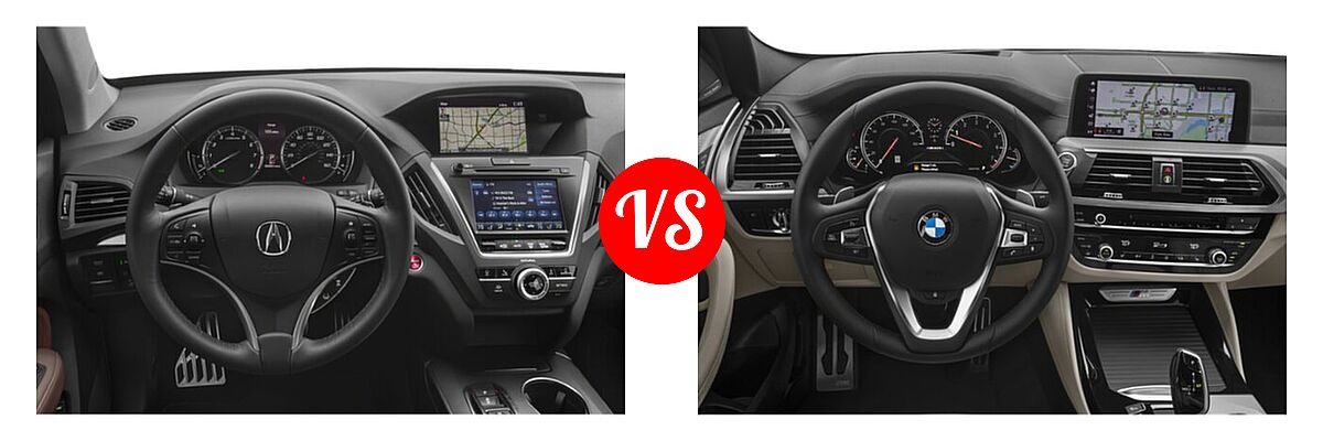 2020 Acura MDX SUV Hybrid Sport Hybrid w/Technology Pkg vs. 2019 BMW X4 M40i SUV M40i - Dashboard Comparison