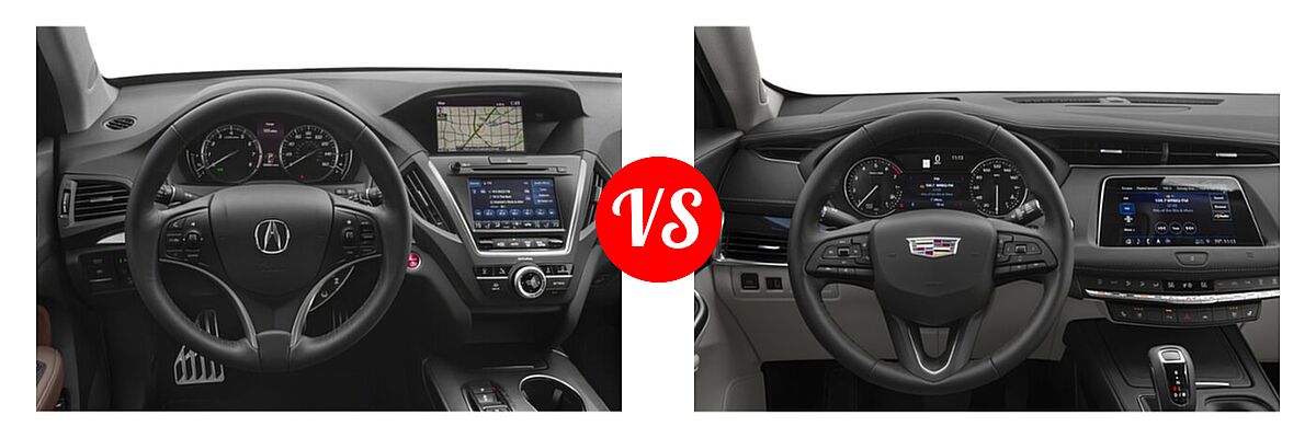 2020 Acura MDX SUV Hybrid Sport Hybrid w/Technology Pkg vs. 2019 Cadillac XT4 SUV AWD Luxury / AWD Premium Luxury / AWD Sport / FWD Luxury / FWD Premium Luxury / FWD Sport - Dashboard Comparison
