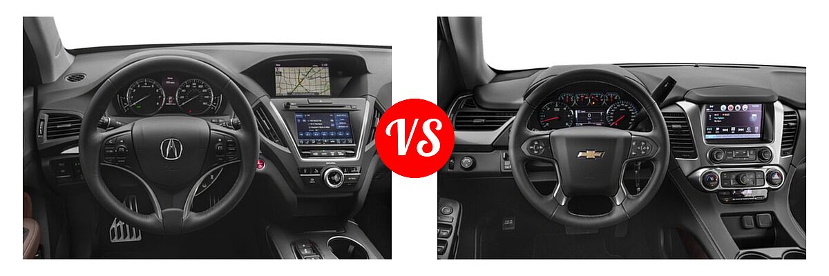 2020 Acura MDX SUV Hybrid Sport Hybrid w/Technology Pkg vs. 2020 Chevrolet Suburban SUV LS / LT - Dashboard Comparison