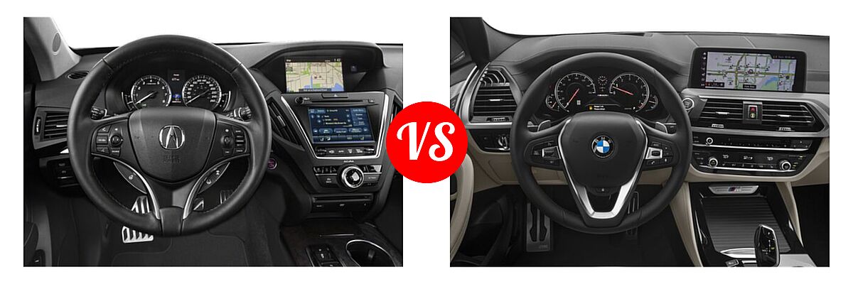 2020 Acura MDX SUV Hybrid Sport Hybrid w/Advance Pkg vs. 2019 BMW X4 M40i SUV M40i - Dashboard Comparison