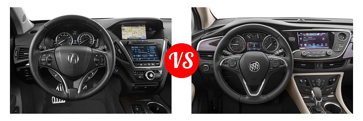 2020 Acura MDX SUV Hybrid Sport Hybrid w/Advance Pkg vs. 2019 Buick Envision SUV Essence / FWD 4dr / Preferred / Premium / Premium II - Dashboard Comparison
