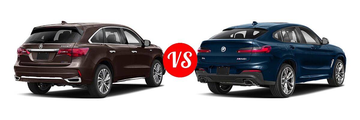 2020 Acura MDX SUV Hybrid Sport Hybrid w/Technology Pkg vs. 2019 BMW X4 M40i SUV M40i - Rear Right Comparison