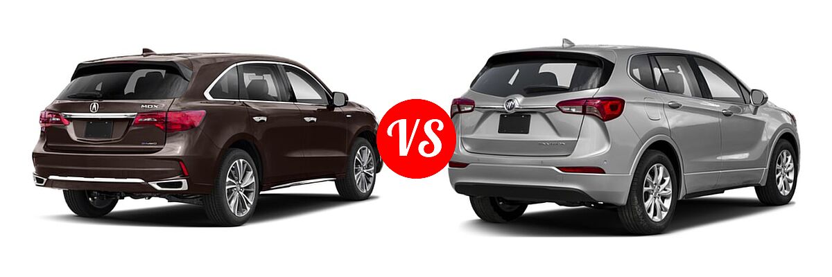 2020 Acura MDX SUV Hybrid Sport Hybrid w/Technology Pkg vs. 2019 Buick Envision SUV Essence / FWD 4dr / Preferred / Premium / Premium II - Rear Right Comparison
