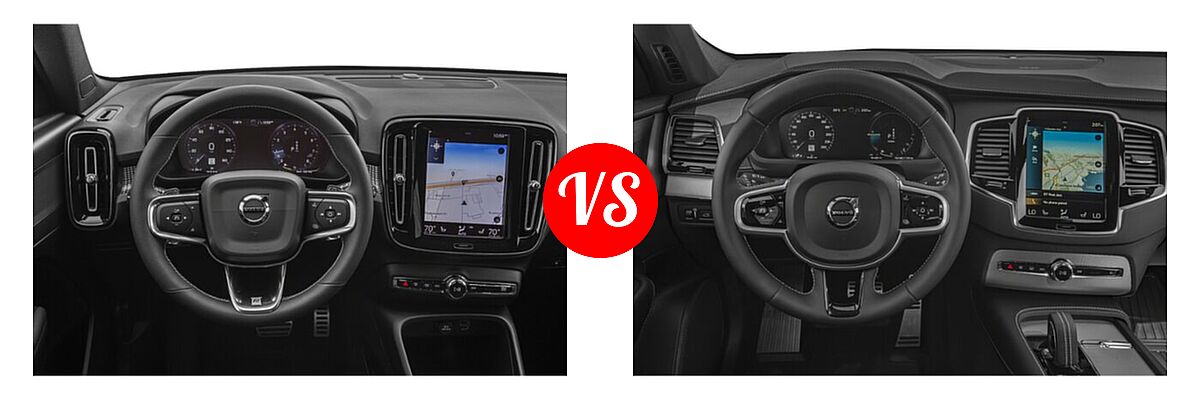 2019 Volvo XC40 SUV R-Design vs. 2021 Volvo XC90 SUV PHEV R-Design - Dashboard Comparison