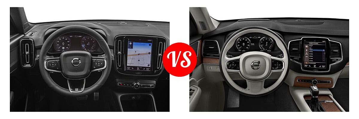 2019 Volvo XC40 SUV R-Design vs. 2022 Volvo XC90 SUV Inscription / Momentum - Dashboard Comparison