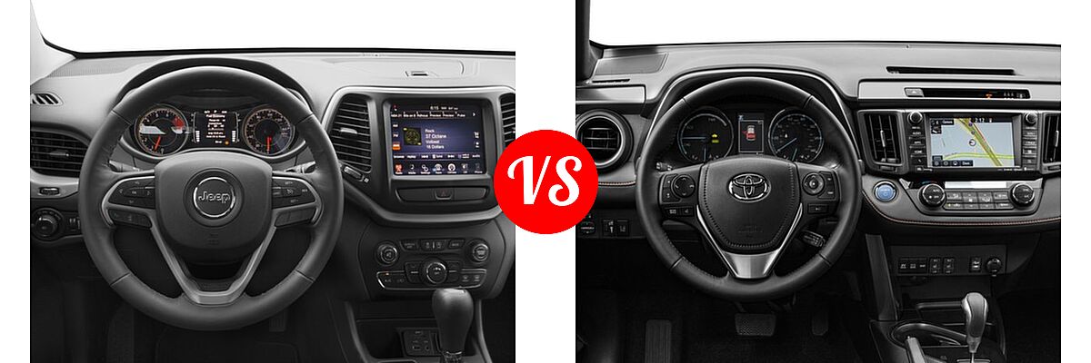 2017 Jeep Cherokee SUV Latitude vs. 2017 Toyota RAV4 Hybrid SUV SE - Dashboard Comparison