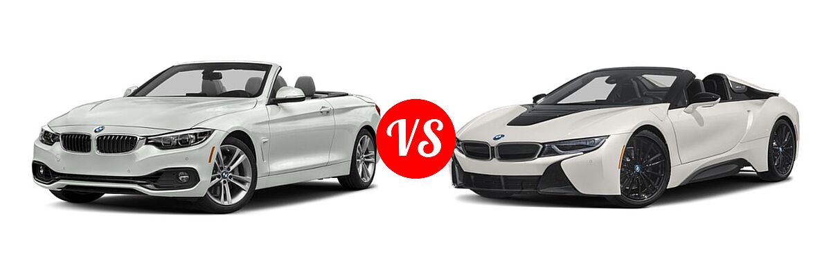 2019 BMW 4 Series Convertible 440i xDrive vs. 2019 BMW i8 Convertible PHEV Roadster - Front Left Comparison