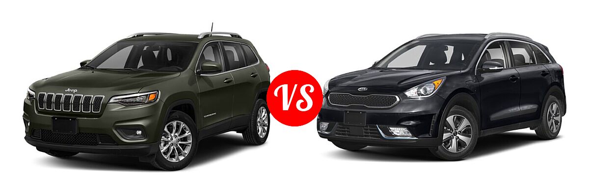 2019 Jeep Cherokee SUV Limited vs. 2019 Kia Niro Plug-In Hybrid SUV PHEV EX / LX - Front Left Comparison
