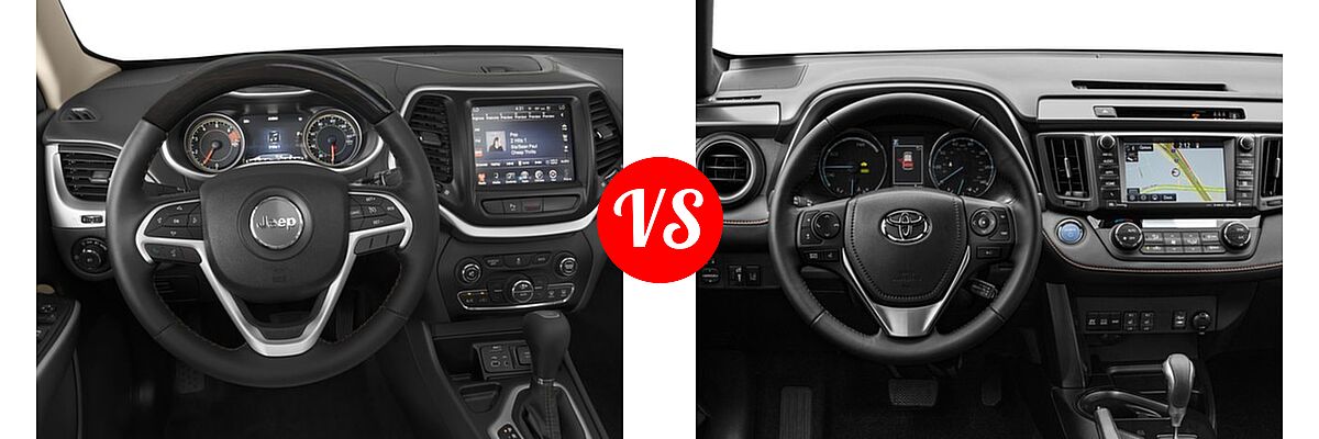 2017 Jeep Cherokee SUV Overland vs. 2017 Toyota RAV4 Hybrid SUV SE - Dashboard Comparison
