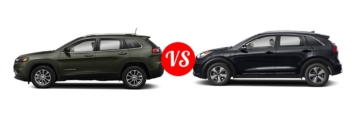 2019 Jeep Cherokee SUV Limited vs. 2019 Kia Niro Plug-In Hybrid SUV PHEV EX / LX - Side Comparison