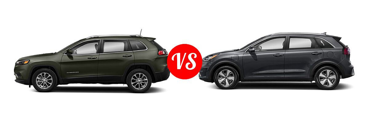 2019 Jeep Cherokee SUV Limited vs. 2019 Kia Niro Plug-In Hybrid SUV PHEV EX Premium - Side Comparison