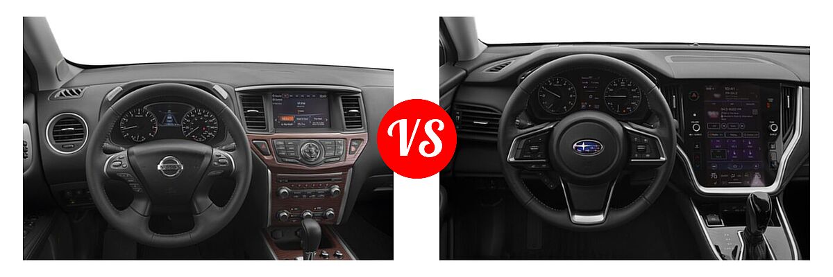 2020 Nissan Pathfinder SUV Platinum vs. 2020 Subaru Outback SUV CVT / Limited / Limited XT / Onyx Edition XT / Premium / Touring / Touring XT - Dashboard Comparison
