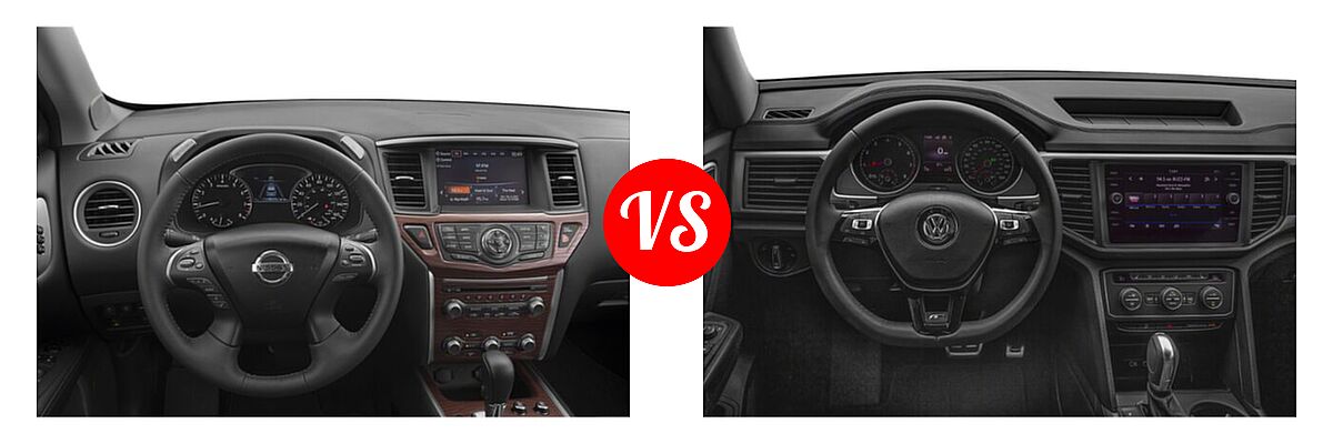 2020 Nissan Pathfinder SUV Platinum vs. 2020 Volkswagen Atlas SUV 3.6L V6 SE w/Technology R-Line / 3.6L V6 SEL R-Line - Dashboard Comparison