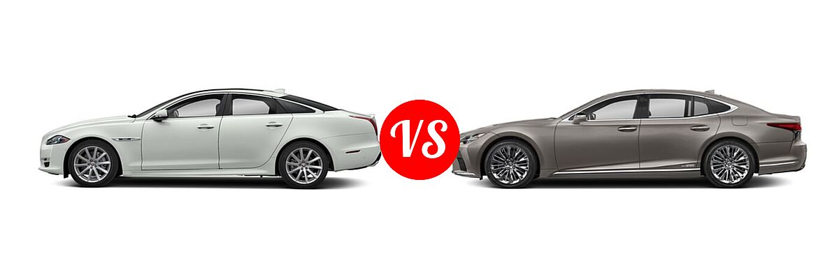 2018 Jaguar XJ Sedan XJ R-Sport / XJ Supercharged vs. 2021 Lexus LS 500 Sedan Hybrid LS 500h - Side Comparison