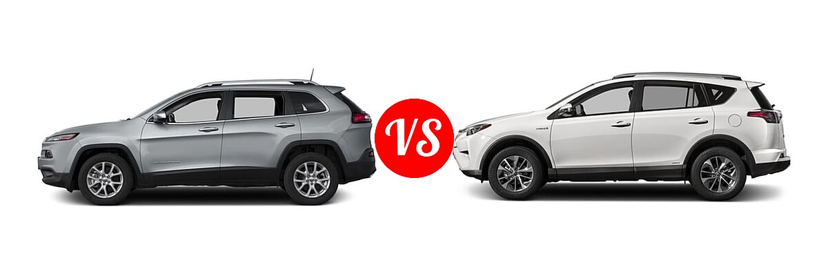 2017 Jeep Cherokee SUV Latitude vs. 2017 Toyota RAV4 Hybrid SUV XLE - Side Comparison