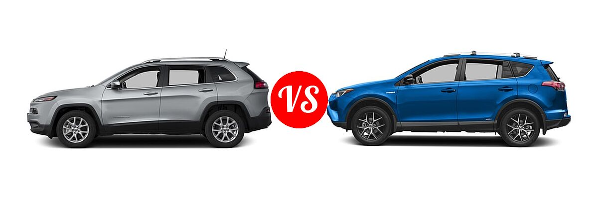 2017 Jeep Cherokee SUV Latitude vs. 2017 Toyota RAV4 Hybrid SUV SE - Side Comparison
