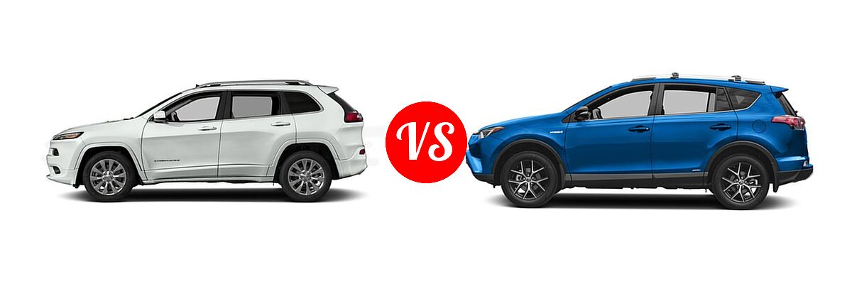 2017 Jeep Cherokee SUV Overland vs. 2017 Toyota RAV4 Hybrid SUV SE - Side Comparison